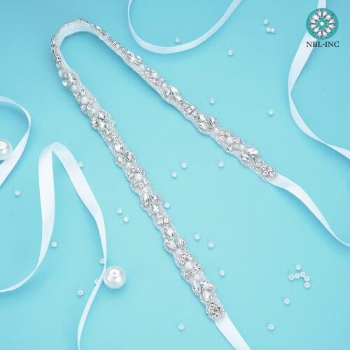 1PC) Rhinestones bridal belt diamond wedding dress belt with crystal wedding sash for wedding dress accessories WDD1057