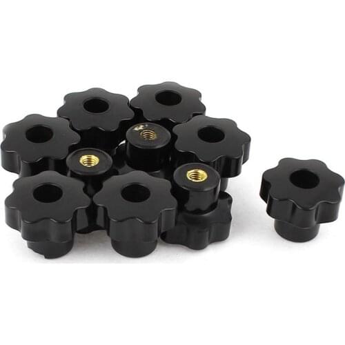10 Pcs 32mm Dia M6 Thread Screw On Type Star Head Clamping Knob Grip