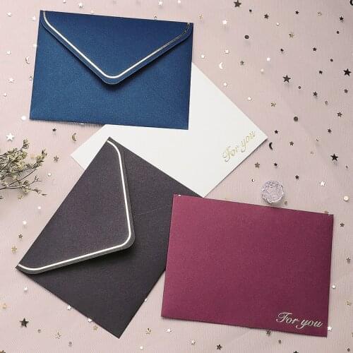 10pcs/Set 13.6x10cm Greeting Card Name Card Envelope Hot Stamping Wedding Invitation Mini Envelopes