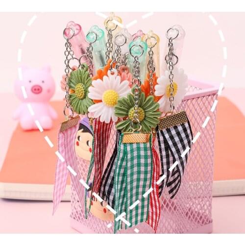 36 pcs/lot Fashion Sunflower Pendant Gel Pen Cute 0.38 mm black ink Neutral Pen School Office writing Supply Promotional Gift