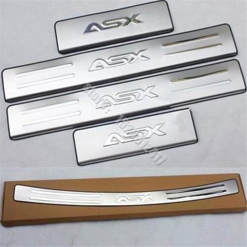 Car Styling For Mitsubishi ASX 2013-2018 car stainless steel Scuff Plate/Door Sill Door Sill Rear Bumper Protector Sill
