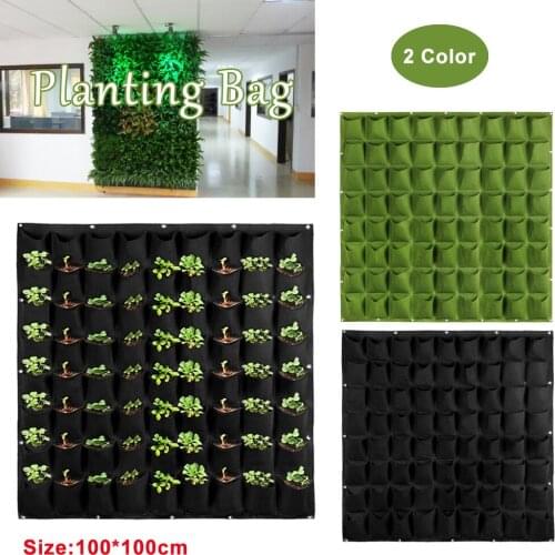 Black Color Wall Hanging Planting Bags 72 Pockets Grow Bag Planter Vertical Garden Vegetable Living Garden Bag Home Supplies
