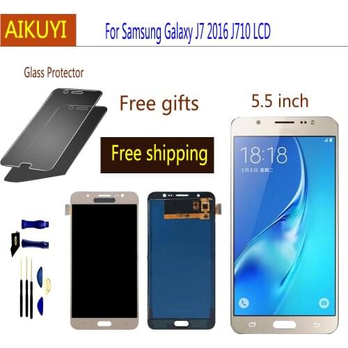 For Samsung Galaxy J7 2016 J710H J710FN / DS J710F J710M LCD Display Touch Screen Digitizer Assembly Can adjust brightness 5.5"
