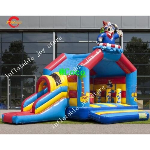 Free air ship to door, durable Commercial Inflatable Jumping Castles With slide, pirate kids Inflatable Combo Slide jumper house