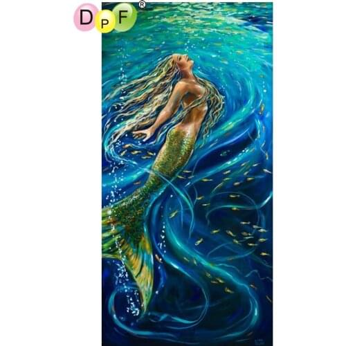 DPF Mermaid in the water 5D diamond mosaic square crafts diamond embroidery needlework diamond painting cross stitch home decor