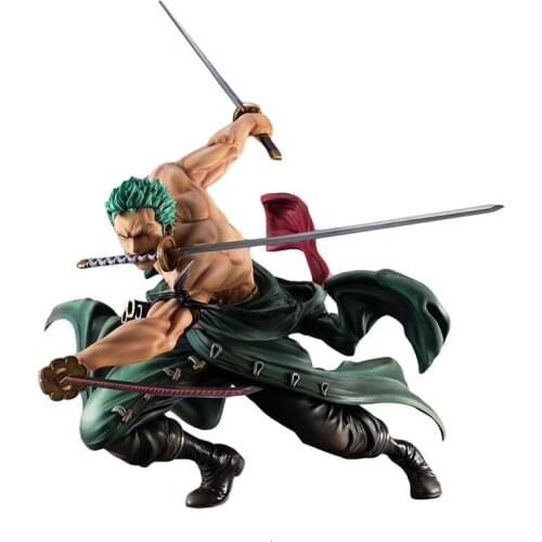 One Piece Action Figure GK Roronoa Zoro Threeknife Skill Battle Ver 17cm Pvc Anime Model Collection Exquisite Decoration Figma