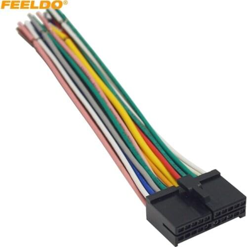 FEELDO 20Pin Universal Aftermarket Car Head Unit DVD Stereo Radio Wiring Harness Cable Plug #HQ2326