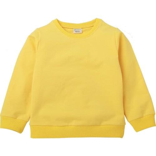 27Kids Autumn Girls Pure Color Full sleeve T Shirt Cotton Fabric Causal Top Spring Children Clothe O-neck Tops