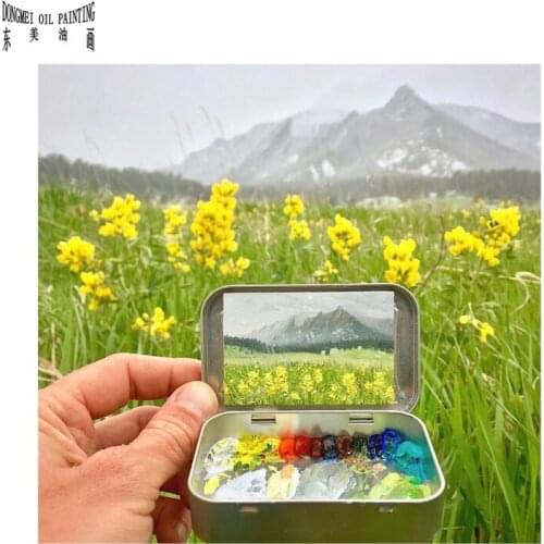 Oil Painting Mini World Famous on Small Thin Board Match Framework High Quality Natural Scenery 2021022001