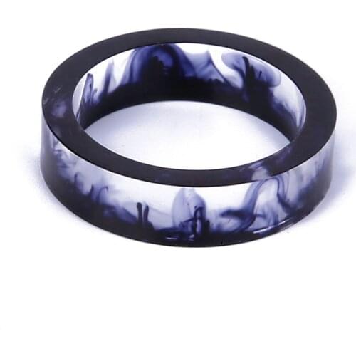 2019 Ink Chinese Style Ink Color Pattern Resin Ring Punk Style Couple Handmade Tail Ring