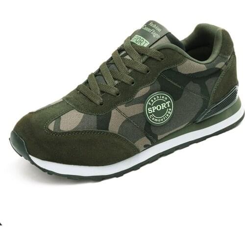 Summer Mesh Breathable Flat Bottom Camouflage Shoes Womens Shoes Lace Green Sneakers Sneakers Army CYL