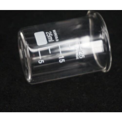 25ML Low Form Beaker Chemistry Lab G3.3 Borosilicate Glass Heavy Wall