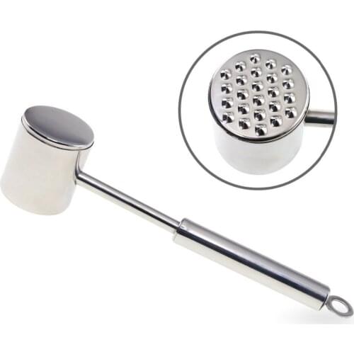 2018 Best Sell Stainless Steel 2-in-1 Double Sided Smooth-Face & Spiked-Face Head Safe Meat Tenderizer Mallet Hammer