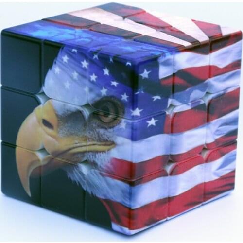 Magic Cube Magnetique Stress Reliever Toys Speed Cubes Puzzle Cube UV Printing American Flag Eagle Educational Creative Toys