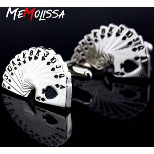 MMS Classic Black Enamel Cufflinks Poker Crime Men Christmas Gift Wholesale And Retail Clothing Accessories