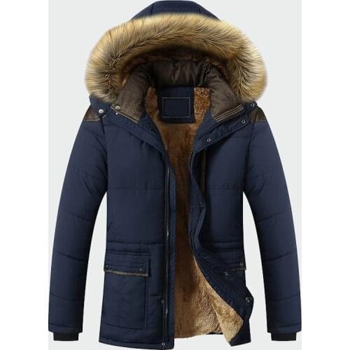 Winter Jacket Men Brand Clothing Fashion Casual Slim Thick Warm Mens Coats Parkas With Hooded Long Overcoats Male Clothes ML026