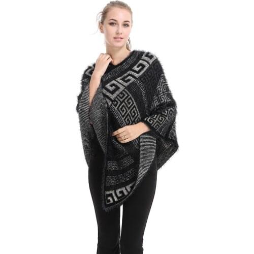 Plus Size New 2019 Autumn Winter Warm Casual Women Poncho Elasticity Scarf Soft Plush Batwing Sleeveless Loose Pullover Capes