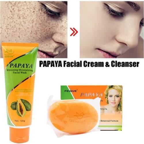 Handmade Whitening Soap Original Papaya Skin Anti-freckle Soap Basis Care Cleansing Face Deep Brighten Care Wash Soap Skin A6S1