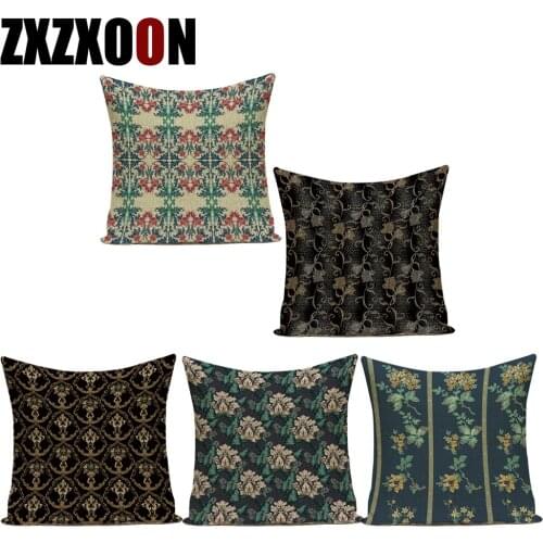 Polyester Decorative Throw Pillows Case Mandala Flower Floral Sofa Home Decor Cushion Cover for Living Room Almofadas