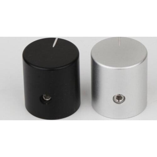 Preffair 4* KN2022 Knurled 100% Full Aluminum Potentiometer Volume Knobs Amplifier Amp Effect Pedal Knobs Silver for 6mm Dia Knu