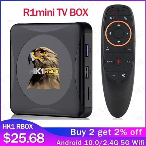 HK1 RBOX R1 MINI Android 10.0 Rockchip RK3318 Smart TV Box 4GB ROM 32GB 64GB 2.4G 5G Wifi H.265 HDR Set Top Box vs k5