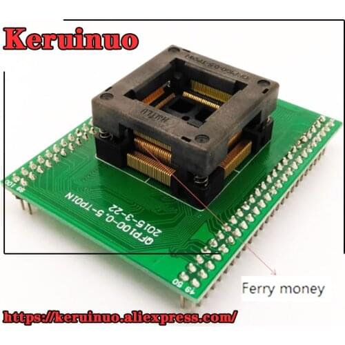 TQFP100 FQFP100 QFP100 to DIP100 Programming Socket OTQ-100-0.5-09 Pitch 0.5mm IC Body Size 14x14mm Test Adapter