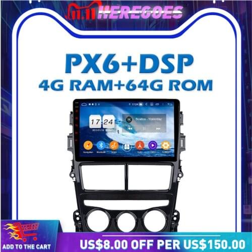 PX6 DSP Android 10.0 64G TDA7851 Car DVD Player Wifi Bluetooth 5.0 RDS RADIO GPS Google Map For Toyota VIOS YARIS 2018 2019