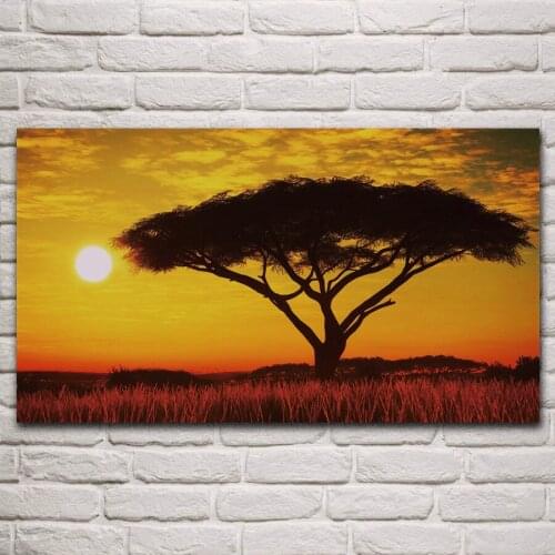Serengeti savannah sunset nature scenic living room home art decor wall decorative canvas fabric poster KM630