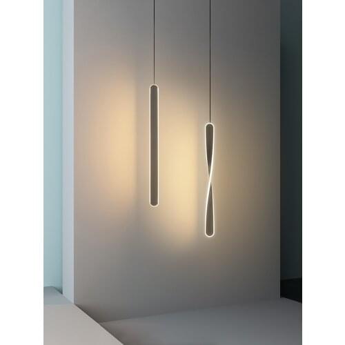 Nordic modern lamp bedside pendant lights for home lustre bedroom chandeliers line art decoration salon minimalist led lighting