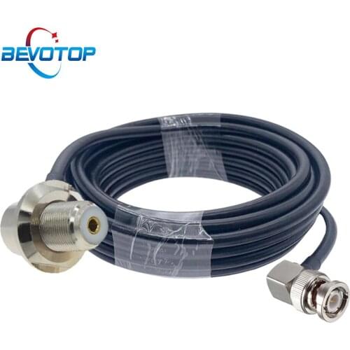 Right Angle SO239 UHF Female to BNC Male Right Angle Plug RG58 Pigtail Extension Cable for CB Radio Ham Radio FM Transmitter