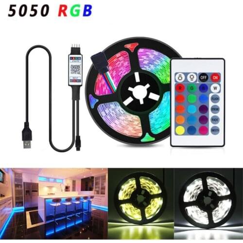 USB Bluetooth RGB Neon Backlight LED TV Light 1/2/3/4/5M Smart LED Strip Light For TV HDTV Background Decoration Lighting 5V