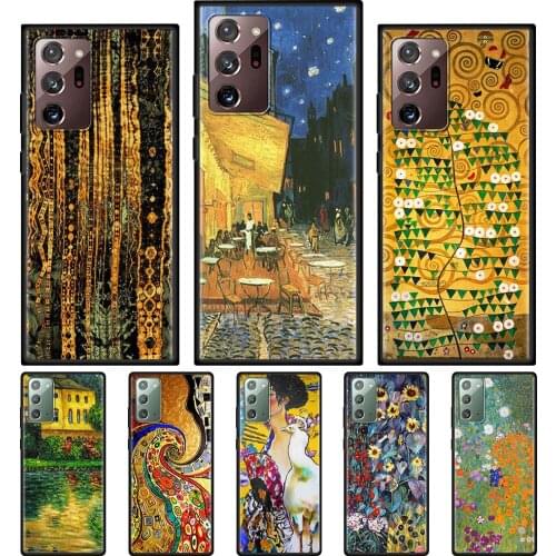 Van Gogh Starry Night Klimt Kiss Smartphone Case For Samsung Galaxy Note 20 Ultra 10 Plus 10lite 9 8 Cover Black Capa Fundas