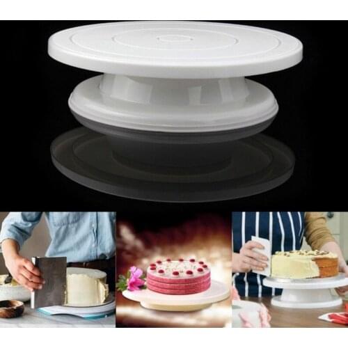 Cake Turntable Cake Decorating Displaying Molding Rotating Plastic Turntable Baking Tool Flexible in Rotation 28*23*7cm