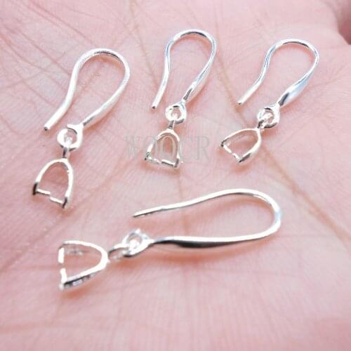 Boutique 925 Silver Jewelry Accessories DIY Smooth Surface Hook Earrings Components for Women Jewelry Making Supplies 50 PCS