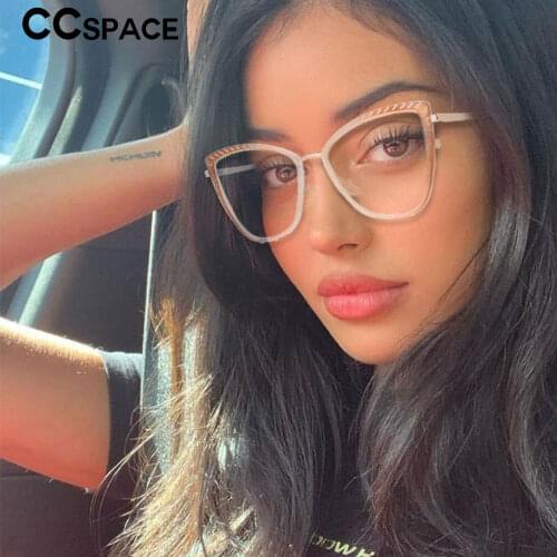 53192 Cat Eye Blue Light Blocking TR90 Ladies Eyewear Hollowed Pattern Metal Frame Decorative Vintage Womens Computer Glasses