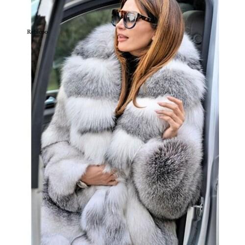 Women Faux Fur Coat Winter Fashion Warm X-Long Plus Size Coats Solid Hooded Loose Coat