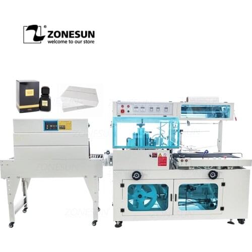 ZONESUN ZS-SPL1 Automatic Carton Box Shoes Pet Bottle PVC PP PE POF Film Heat Tunnel Shrink Wrapping Packaging Sealing Machine