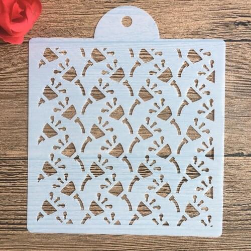 1pc 15 * 15cm mold DIY Pattern hollow template Stencils cake baking sugar powder sieve mold graffiti drawing tiles Stencils -7