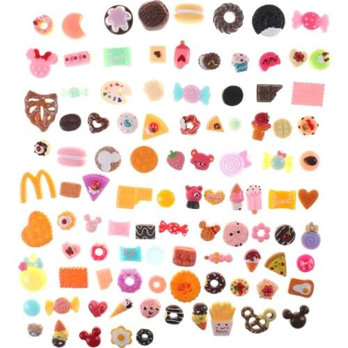10Pcs Mini Food Cakes Donuts Biscuit Dollhouse Miniature Mixed Food Set Kitchen Decoration For Children Kid Gift Random
