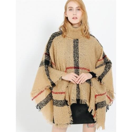 2019 Winter Warm Boho plaid Ponchos And Capes For Women Oversized blanket scarf Shawls Cashmere Pashmina Female Bufanda