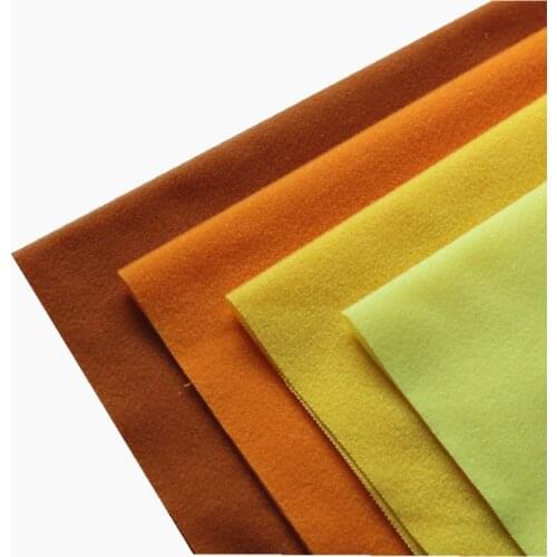 4Pcs Yellow Polyester Loop Fleece Fabric Brushed Velboa Velvet Knit Fabrics for Patchwork Sewing Plush Felt Cloth DIY Stuff Toy