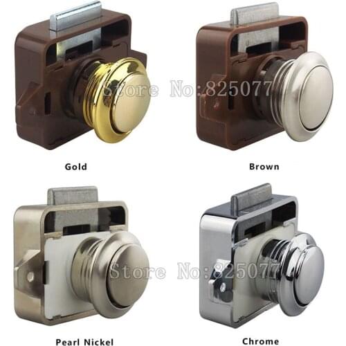 40PCS/Lot DHL ABS Push Lock Button Catch Lock Cupboard Door Knob Camper Caravan Motorhome RV Cabinet Drawer Push Latch JF1127