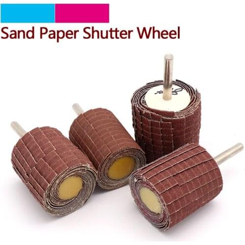 6mm shank Sandpaper Shutter Sanding Flap Wheel Grinding Wood Metal Polishing Head Grit150-400 For Rotary Tool Dremel Accessories