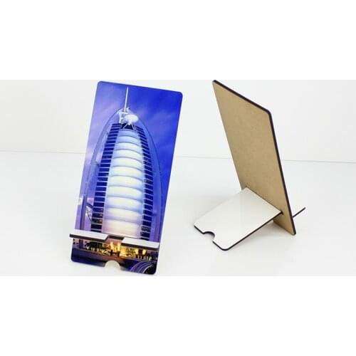 FREE SHIPPING 20pcs/lot Blank Sublimation MDF wooden Phone Stand Holder Cute Desk Phone Stand for Sublimation Printing