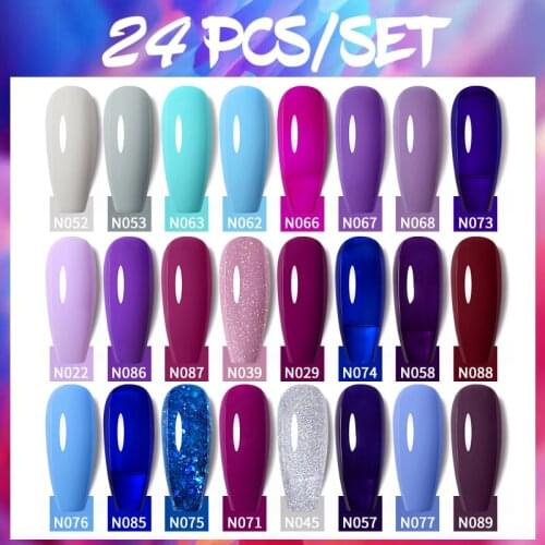UR SUGAR Gel Nail Polish 20/24pcs Set Hybrid Varnish Soak Off UV Gel LED Semi Permanent All For Manicure Nail Art Gel Polish Set