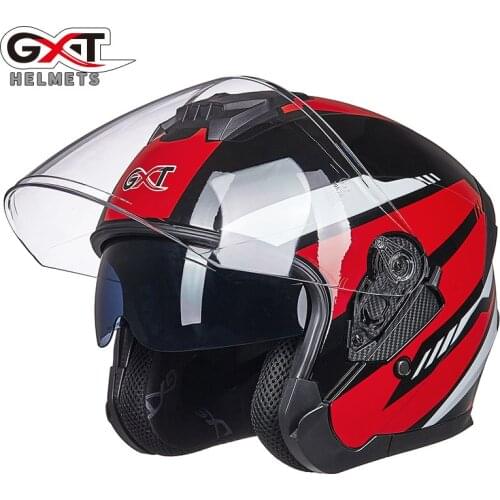 GXT703 Battery Car Helmet Four Seasons Sunscreen Windshield Motorcycle Summer Double Lens Personalized Lightweight Half Helmetet