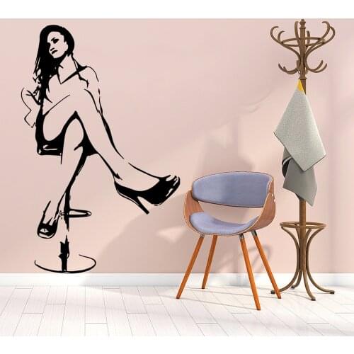 Delicate sexy woman Wall Stickers Personalized Creative For Kids Rooms Wall Decoration Mural Living Room Decoration