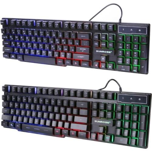 Keyboard PC Computer Gaming With Backlight RGB Mechanical Keyboard Feeling Russian Gamer USB Wired 104 Keys Standard Waterproof