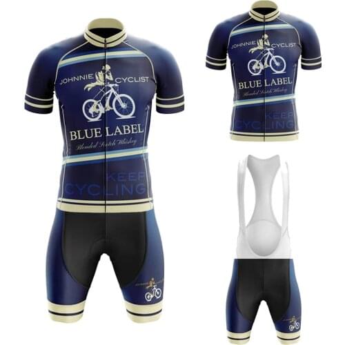 Whisky Cycling Jersey Set Multiple Choices Short Sleeve Bib Shorts Gel Breathable Pad Summer Blue Maillot Ciclismo Hombre