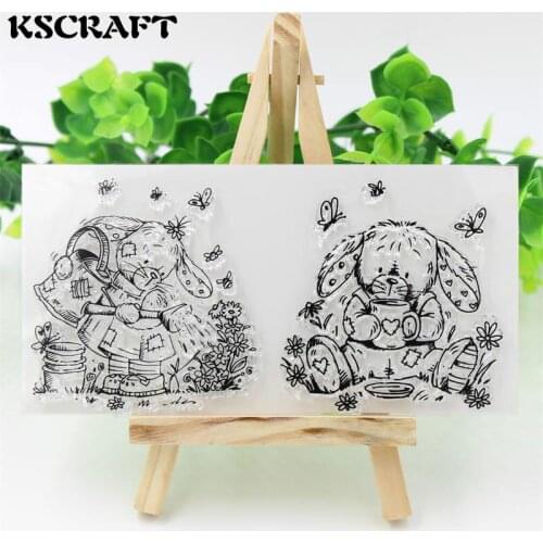 KSCRAFT Lovely Dog Transparent Clear Silicone Stamp/Seal for DIY scrapbooking/photo album Decorative clear stamp sheets 017
